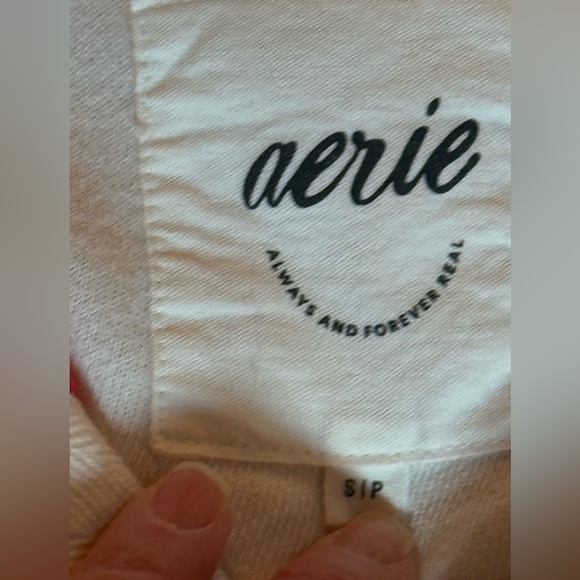 Aerie Oversized Prep Rally Rugby Shirt Red White Stripe Y2K Aesthetic Small - Picture 4 of 12